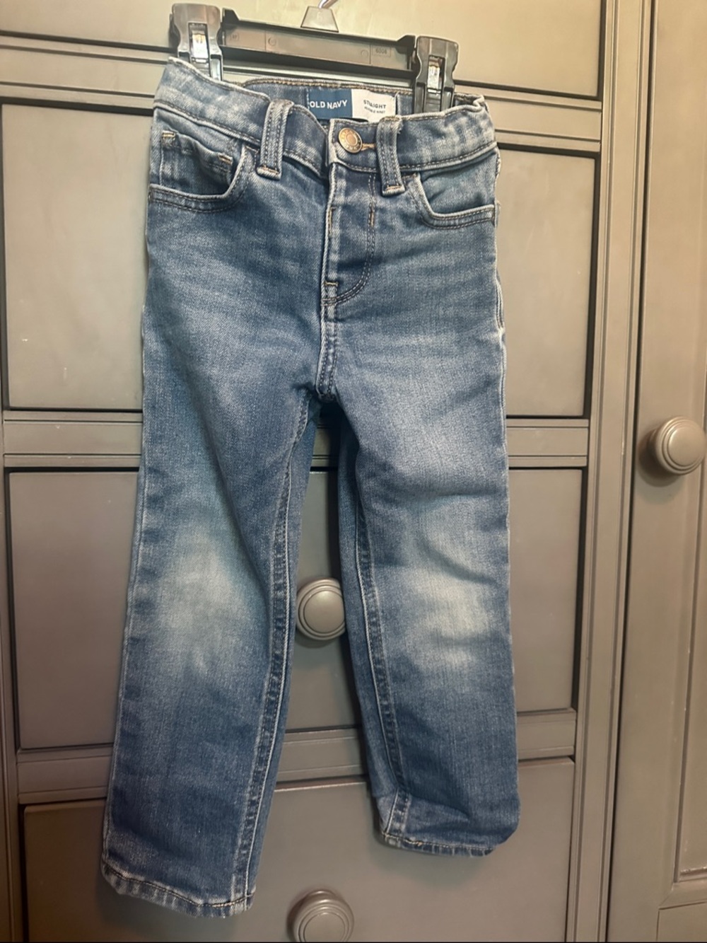 Old Navy Medium Blue Kids Straight-Leg Jeans